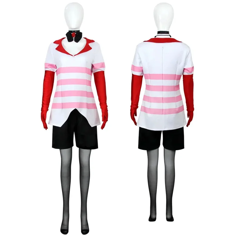 Anime Lucifer Cosplay Hazbin Cartoon Mantel Weste Fliege Kostüm Outfits Jungen Männer Erwachsene Halloween Karneval Party Verkleidung Rollenspiel