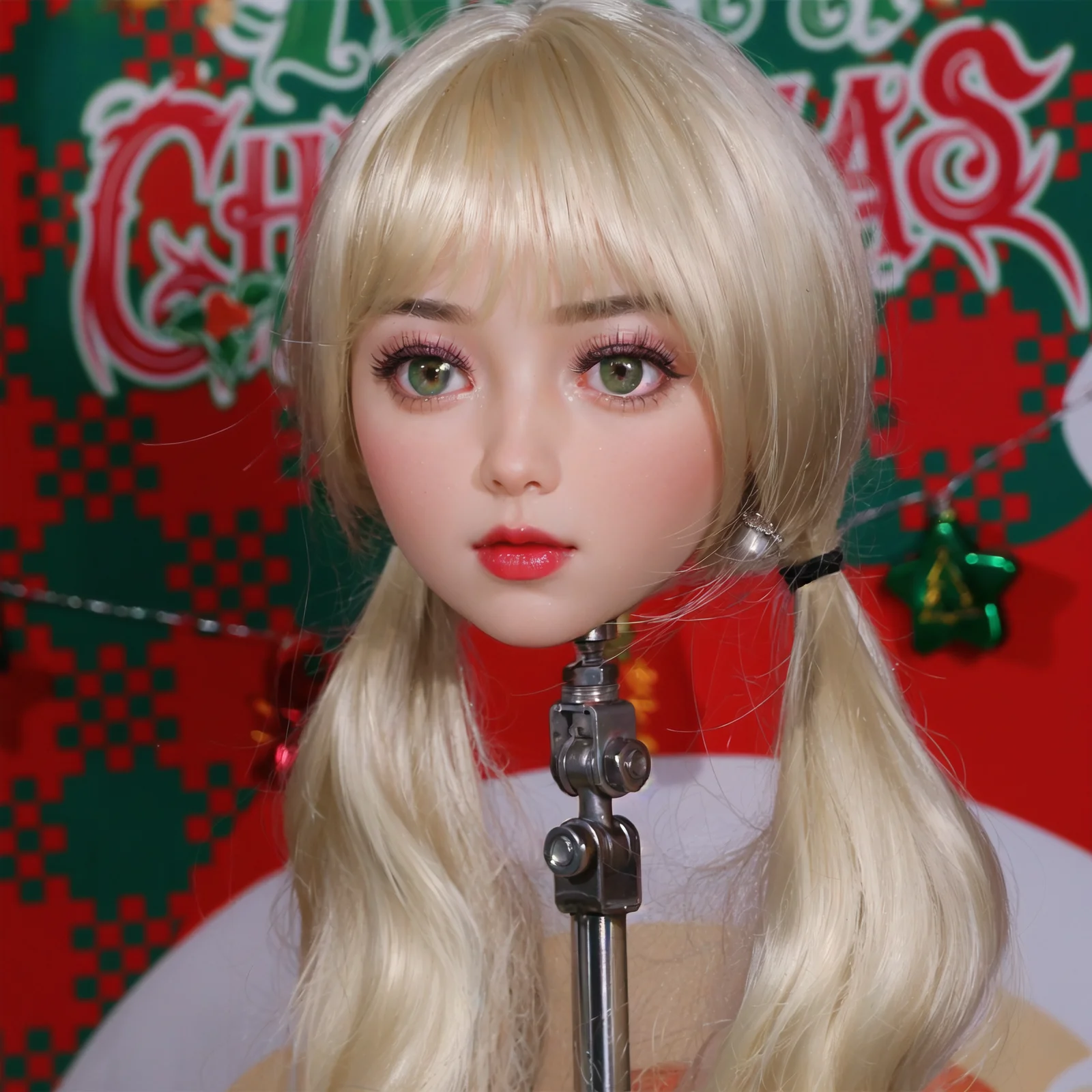 Modèle de touffet de cheveux stylisé de cheveux de dessin animé d'animal de personnage animé de style de noël, couleur de cheveux aléatoire