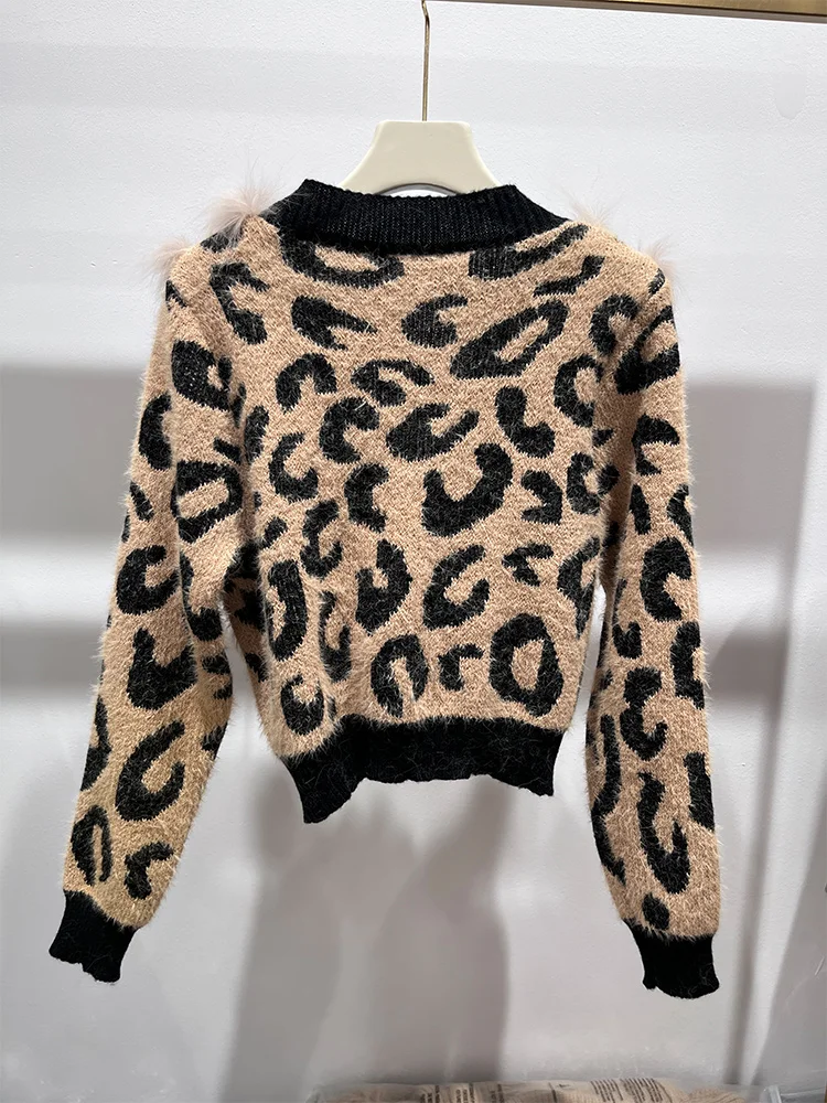 2025 Autumn Women Real Natural Fox Fur Oversized Cardigan Spring Special Design Sweater Wear Outwear