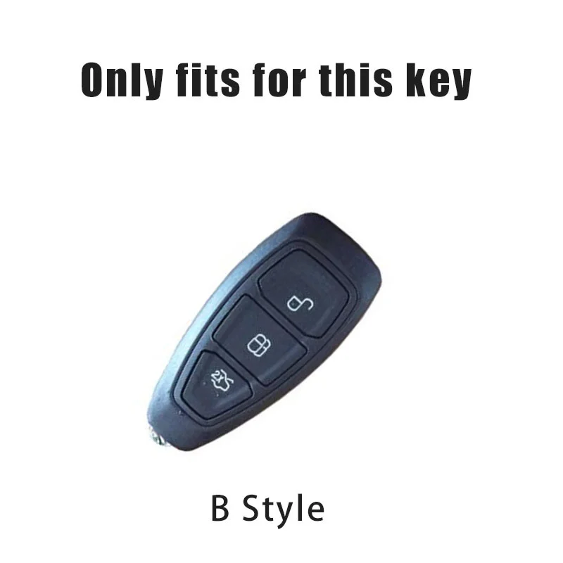 Leather Car Key Case Cover for Ford ST Line Fiesta Focus Mondeo Ecosport Kuga Puma Edge Escape Metallic Keychain Accessories