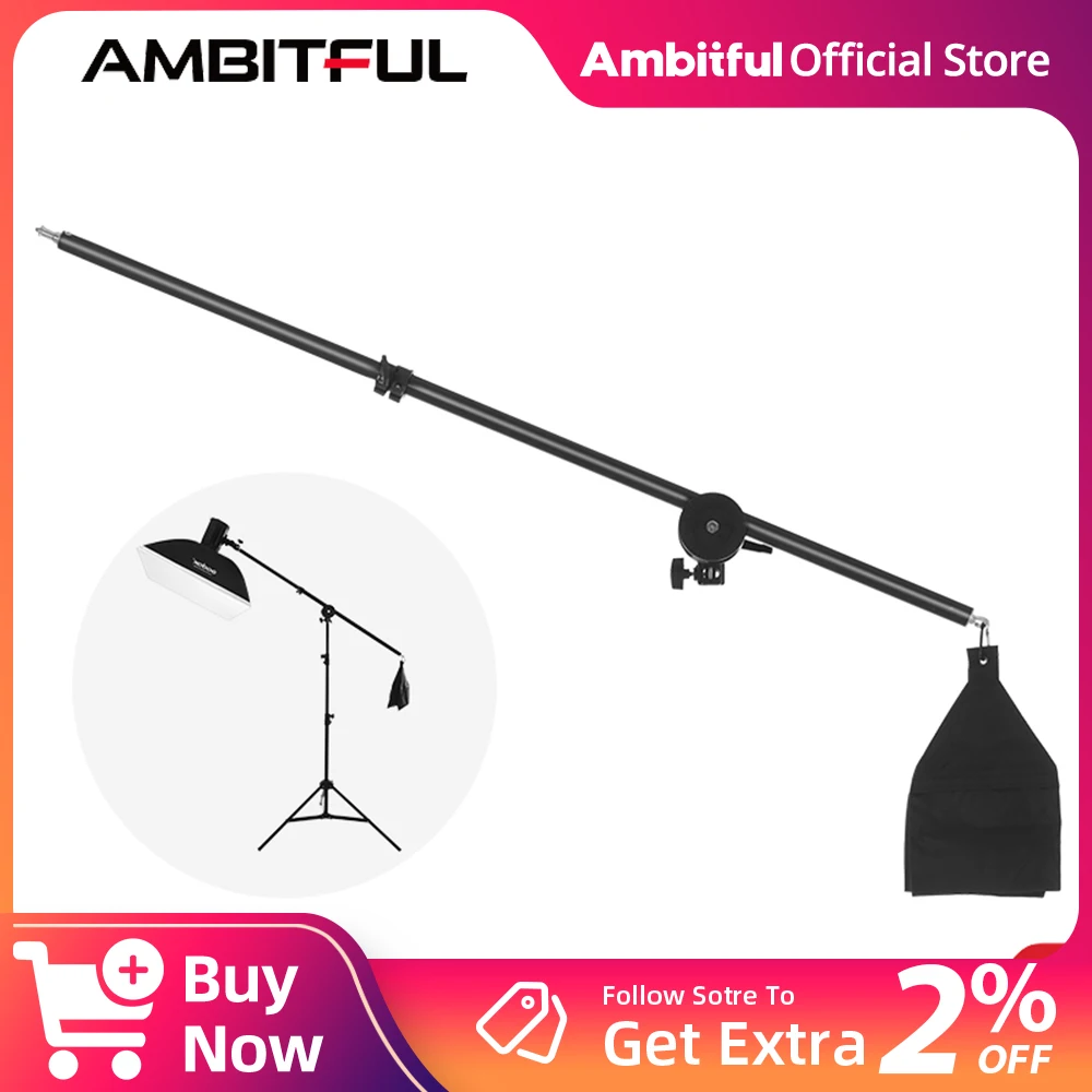 

Studio Photo Telescopic Boom Arm Top Light 75-140cm / 30"-55" w/ Sandbag for Speedlite Mini Flash Strobe