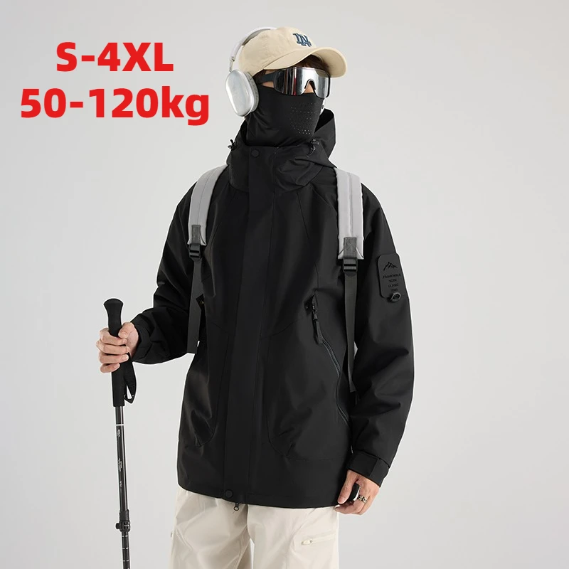 

2026 New Couple Windproof Sports Coat Can Wear 120KG High Quality Hooded Waterproof Hiking Jackets Outdoor Ride Climbing Coats
