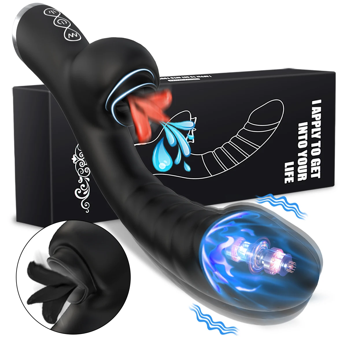 Vibrator For Women 2 In 1 Licking Machine Clitoris Stimulator G-Spot Powerful Vibro Dildo Wand Female Clit Sucker Adult Sex Toys