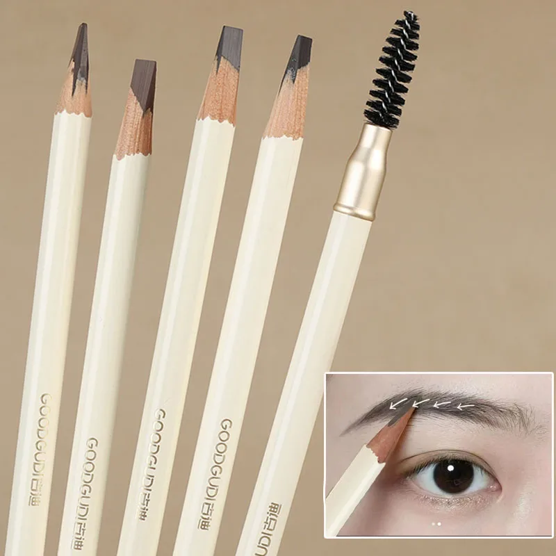 Professional Black Brown Eyebrow Pencil with Brush Waterproof Natural Matte Not Smudge Eyebrow Tattoo Tint Pen Makeup Cosmetics