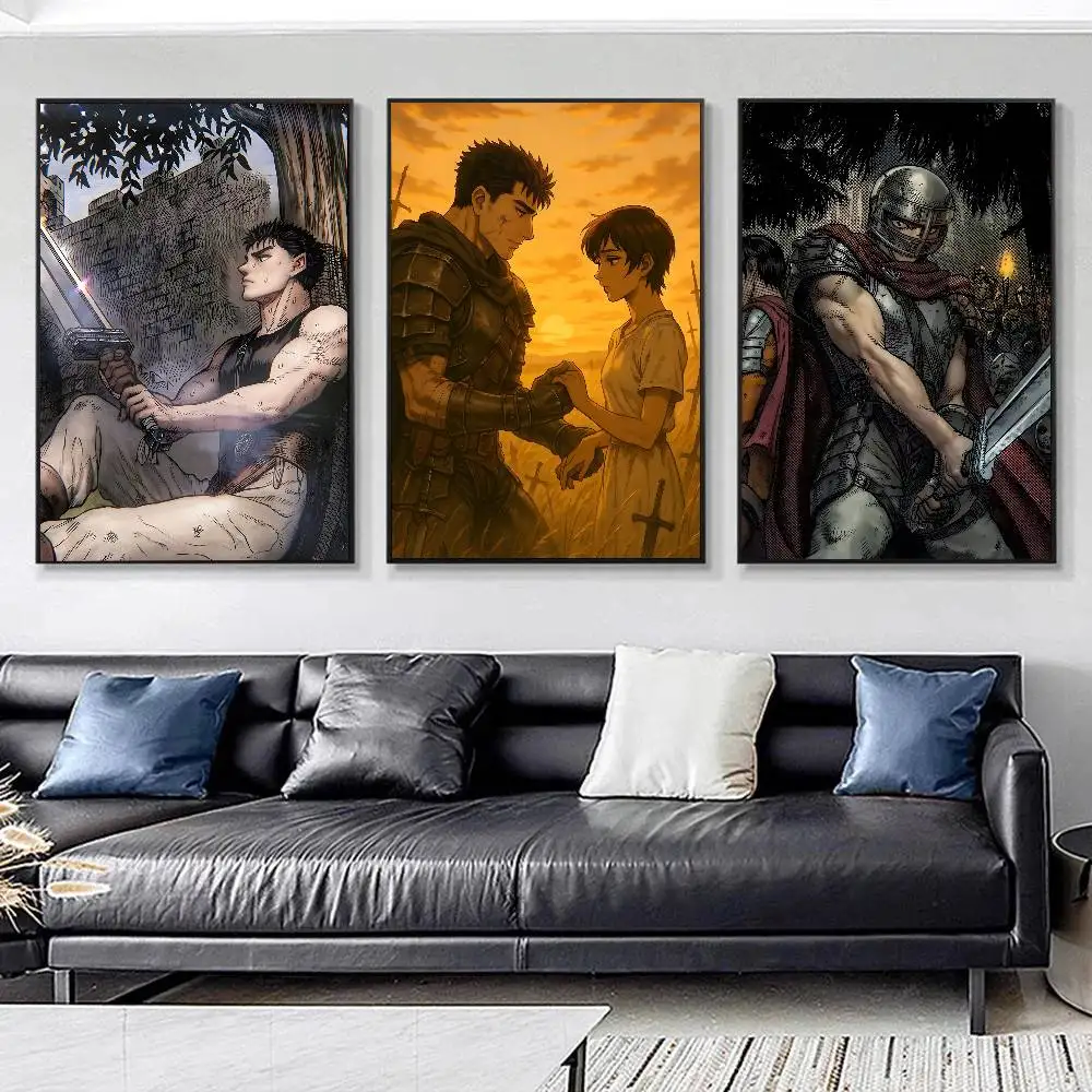 Hot Cool Anime Manga B-Berserk Posters HD Print Vintage Wall Art Decor for Home Study Room