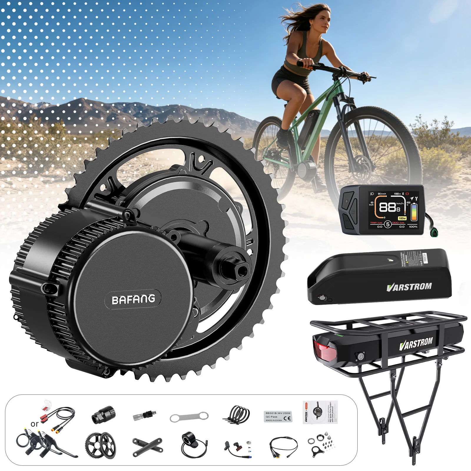 Side Hung Mid Drive Motor Kit - Bafang 750W Motor BBS02B BBS02 Ebike
