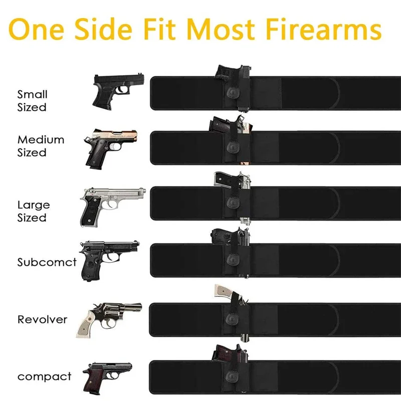 التكتيكية البطن بندقية الحافظة غير مرئية حقيبة بحزام أخفى حمل حزام مرن الخصر مسدس الحال بالنسبة G17 G19 مجلة الصيد