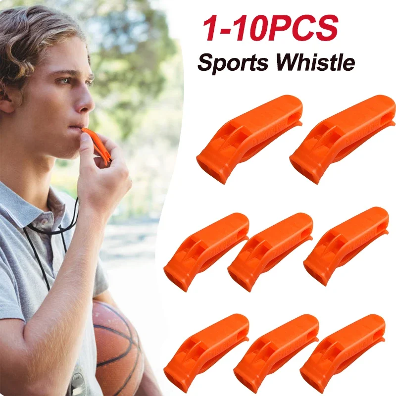 1-10PCS Plastic Whistle Outdoor Camping Hiking Survival Rescue Emergency Loud Whistle Sports Match Dual Band Training Whistle