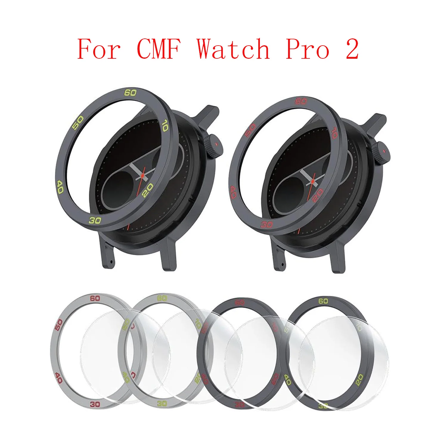 Metal Bezel Ring For CMF Watch Pro 2 Protector Watch Case Strap Cover For CMF by Nothing Watch Pro2 Shell + Tempered Glass Film