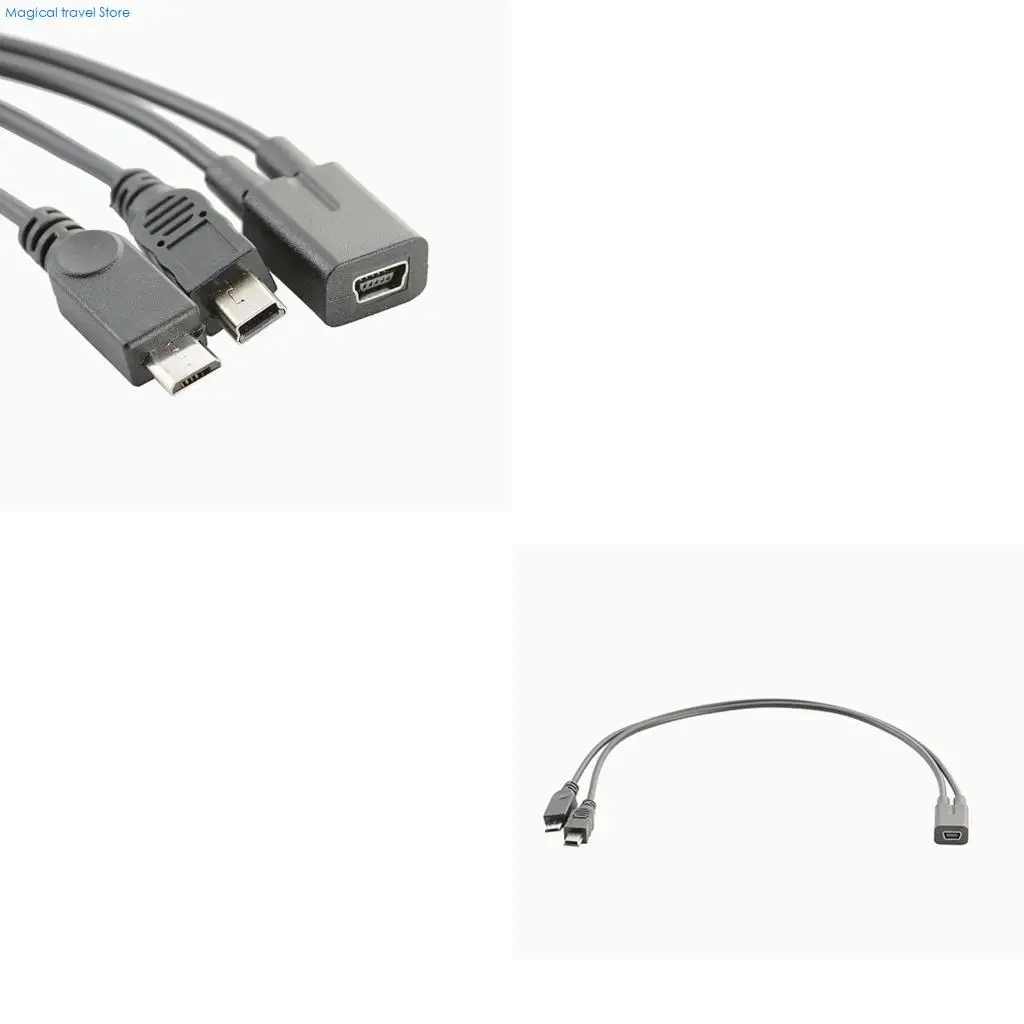 N2UB Mini USB Splitter Cable Faster Charging Cable Cord Security Power Cable