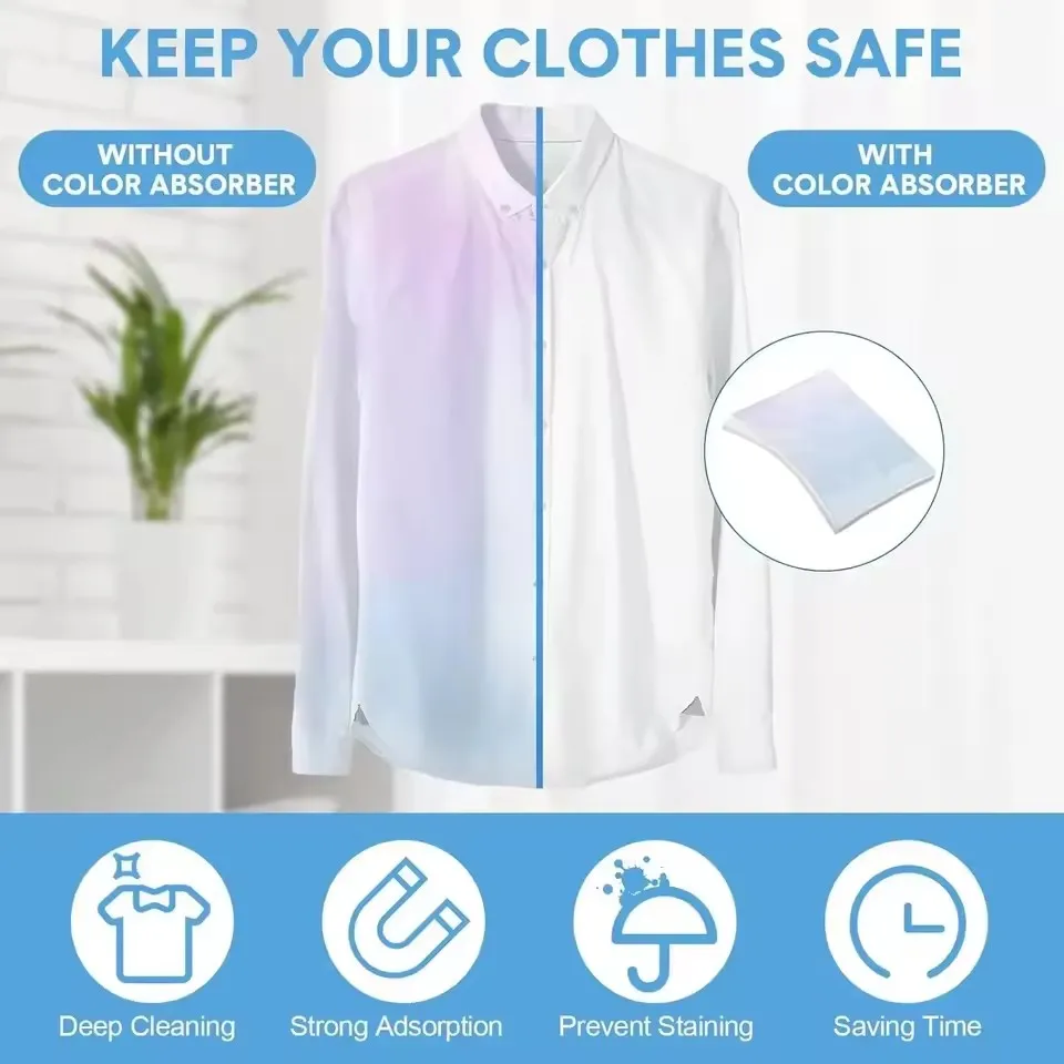 Anti-Staining Laundry Tablet Laundry Color Absorbing Color Catcher Sheets Dye Colour Absorption Paper Laundry Anti-Cross-Dyeing