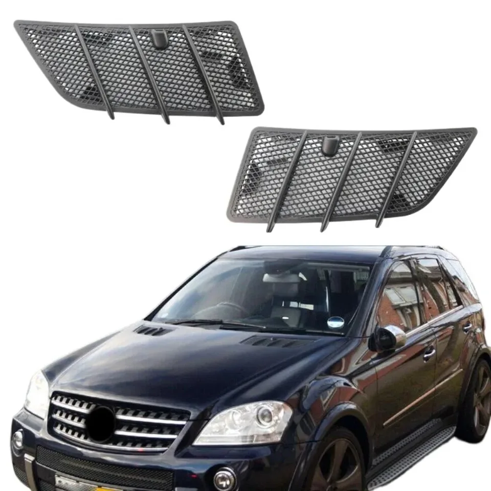 Steowsey Paire Grilles D'Aération Capot Gauche + Droite Pour Mercedes Classe ML W164 (2008-2011) - ABS Noir, Remplacement Direct