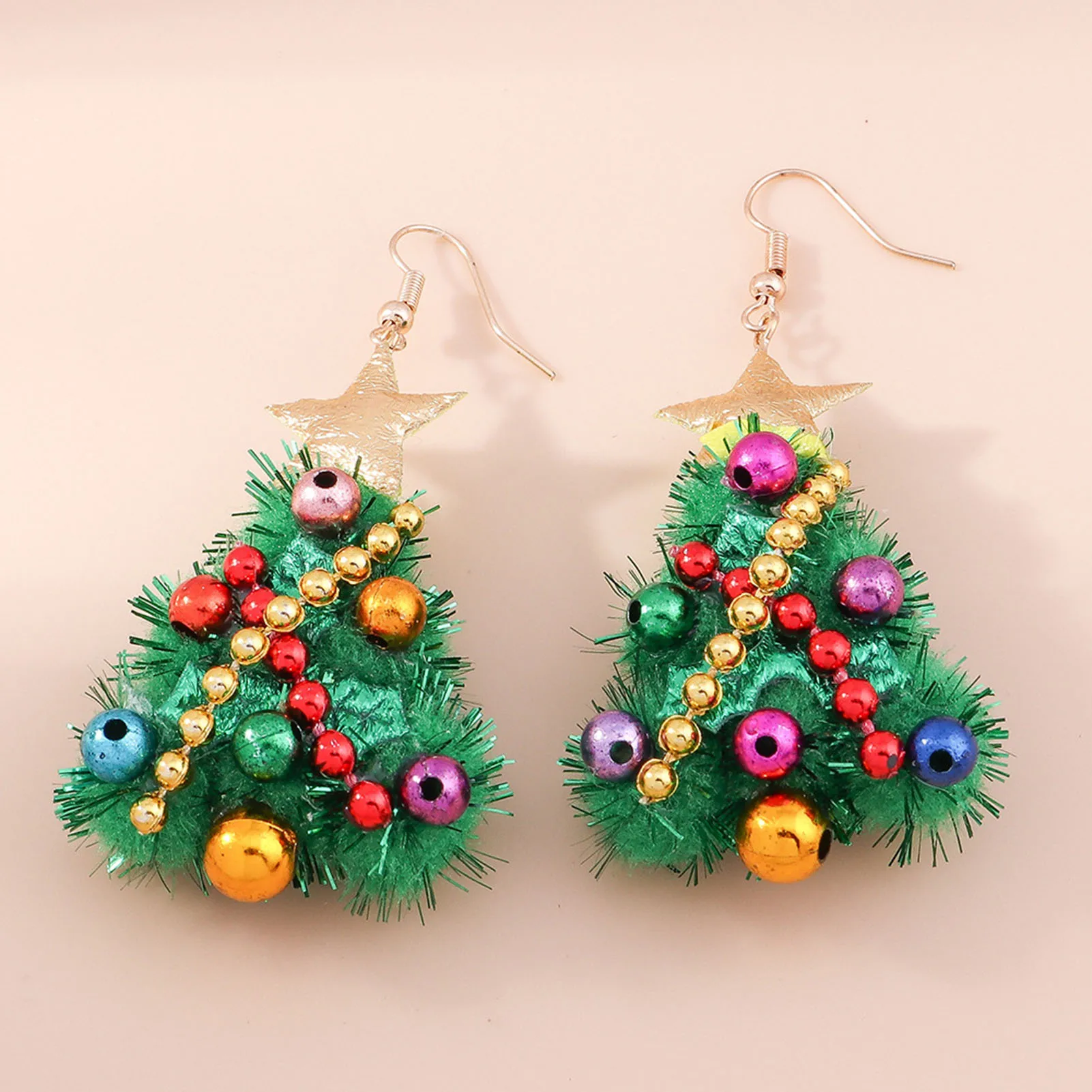 Christmas Tree Drop Earrings Necklace Bright Color Festival Atmosphere Ear & Neck Ornament for Friend Family Neighbors Presents