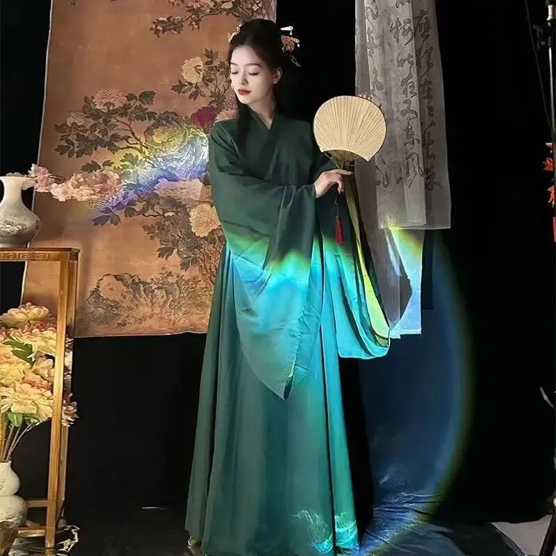 Hanfu Dress Women Chinese Ancient Traditional Green Hanfu Female Carnival Cosplay Costume 2pcs Sets Hanfu Dress Plus Size XL