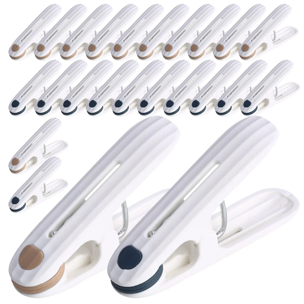 

24Pcs Strong Clamping Force Clothes Clips Windproof Plastic Pants Skirts Jackets Fixing Quilt Clamp Clothes Clips