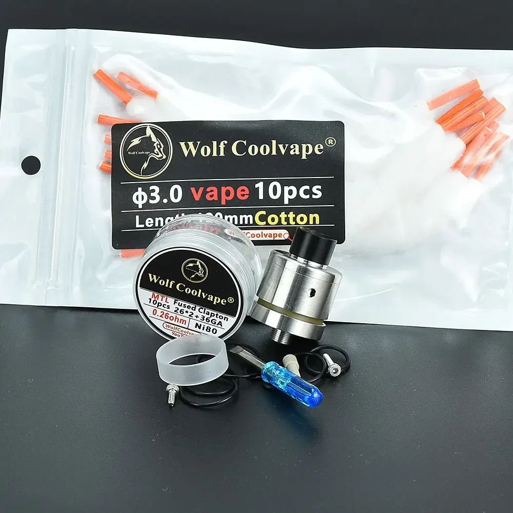Wolfcoolvape PitBull Style Doggystyle RDTA 316SS 1.5 مل خزان رذاذ قابل لإعادة البناء 22 مللي متر Vape RTA لتجربة MTL RDA