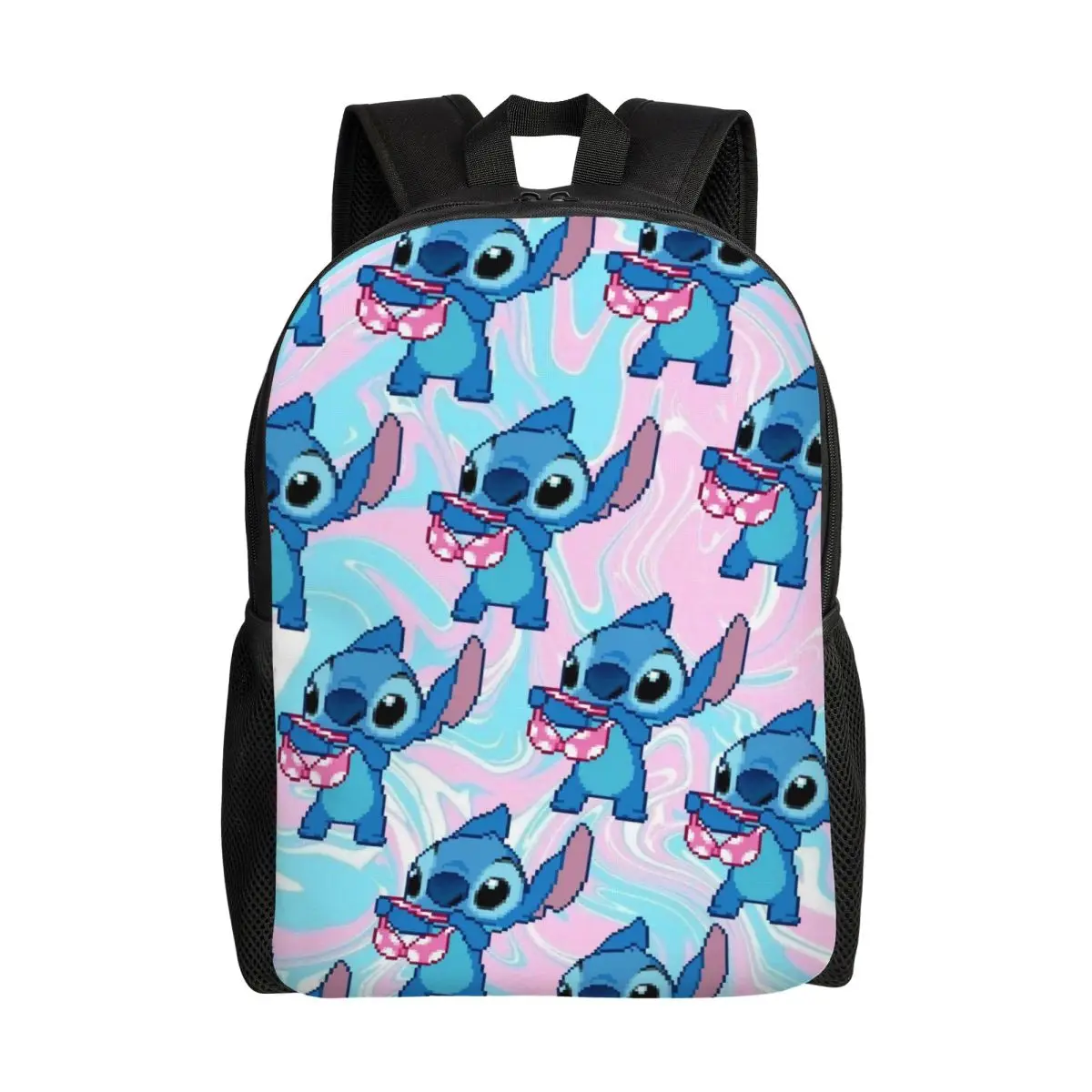 

Personalized Funny Stitchs Adventure Anime Backpacks Women Men Casual Bookbag for School College Bags