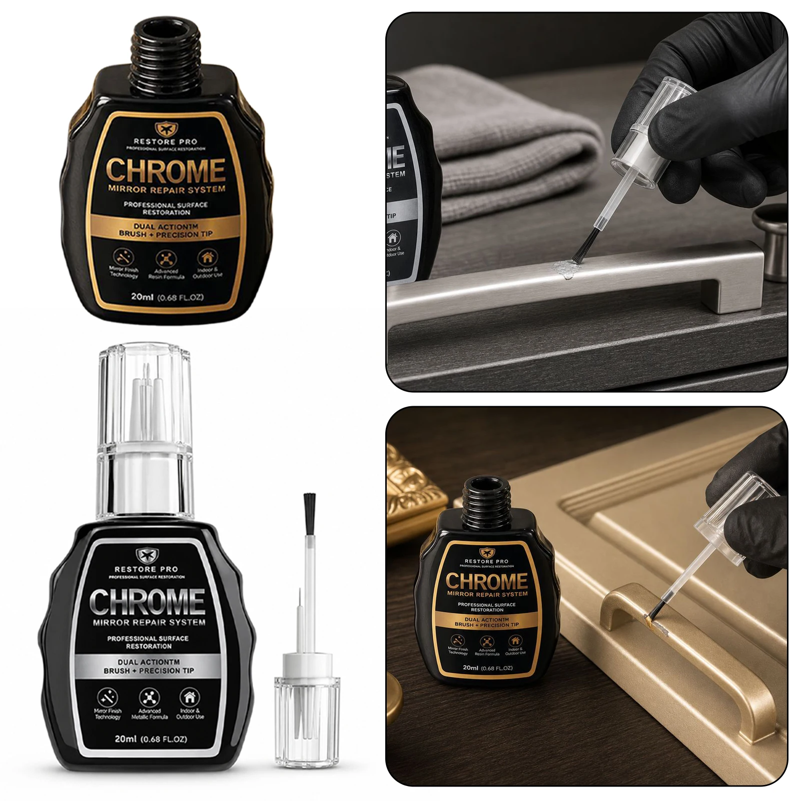 Professional Chromes Repair Liquid Car Metal Surfaces Restoration Liquid Restore the Shine Touch-Ups Scratch Remover For Cars