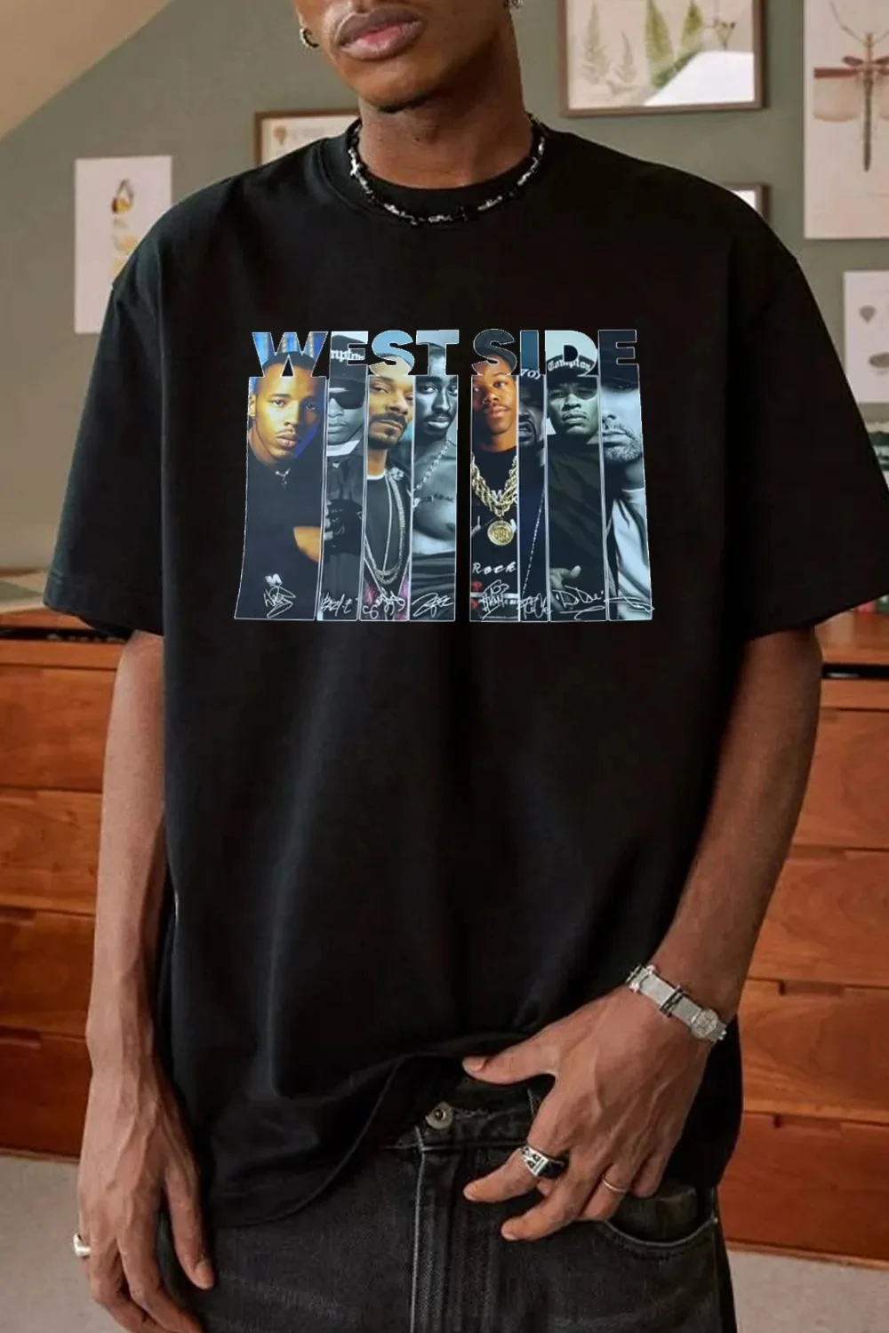 Best 2026 Westside Printed Cotton T-shirt Men's Summer Casual Top Short Sleeve Classic Male Women Tee Unisex