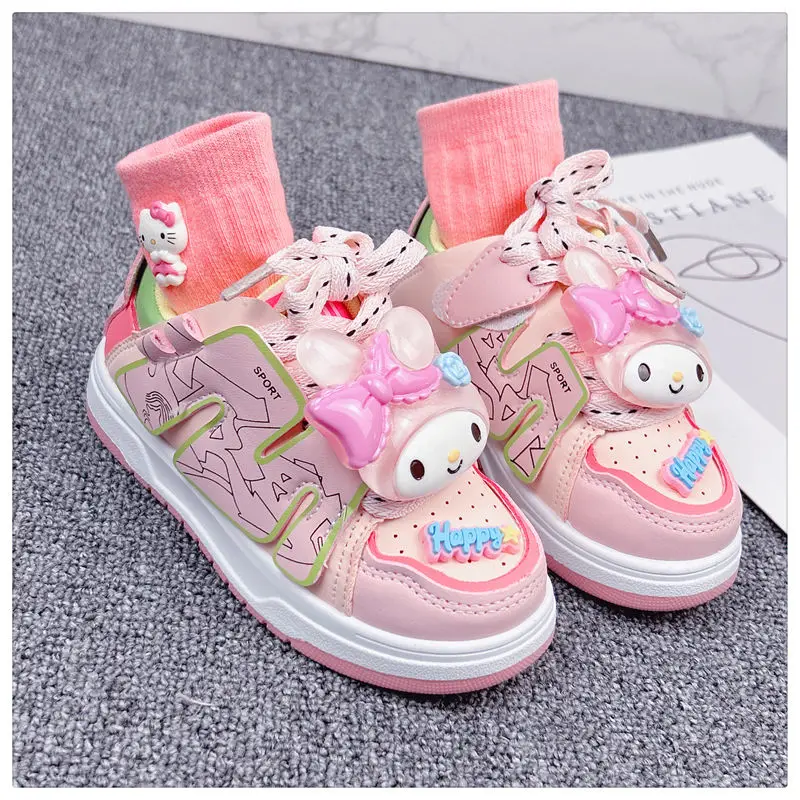 

Sweet Cinnamoroll Cute Sanrio Kawaii Anime Children Sports Board Shoes My Melody Cartoon Sneakers Lovely Toys for Kids Toy Girls