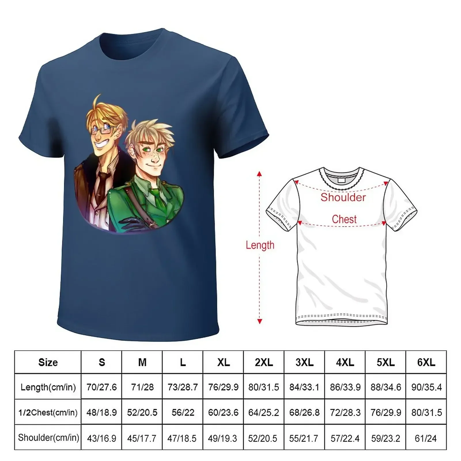 USUK - Hetalia T-Shirt hippie clothes anime cute  vintage  men clothing