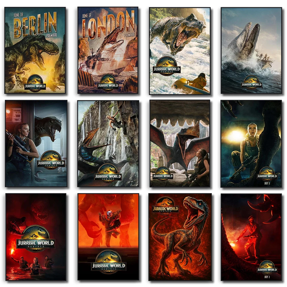 Jurassic World Reborn Movie Wall Painting Printing Poster 2025 Movie Decorative Mural Modern Room Decor Birthday Gift Unframed