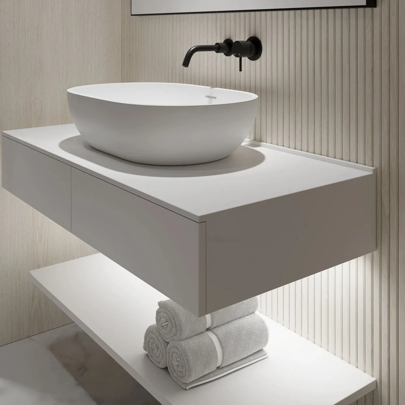 Armoire de salle de bains moderne, lavabo de comptoir de Style minimaliste, armoire de salle de bain
