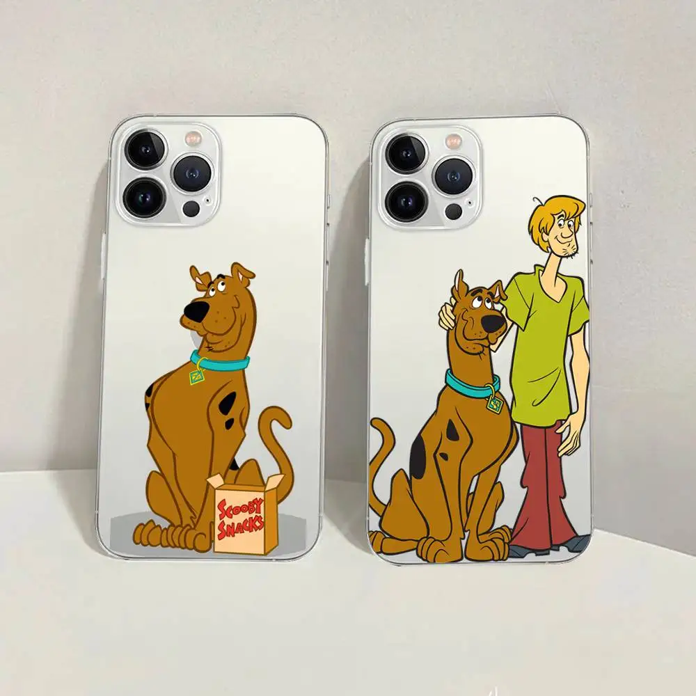 حافظة هاتف D-Doo Cute D-Dog S-Scoobies شفافة لهاتف آيفون 16 15 11 13pro Max 14Plus X Xr Xs Max 12mini - غطاء شفاف #3