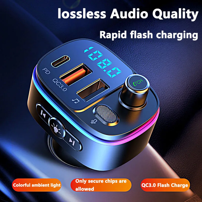 

Car Specific Bluetooth Car MP3 Player FM Wireless Transmitter Bluetooth 5.0 QC3.0 USB Car Fast Charging