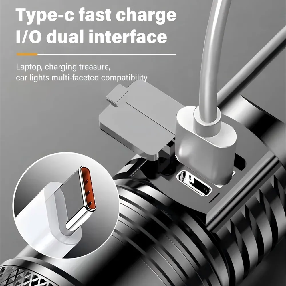 Powerful LED Flashlight USB Rechargeable Torch Light Flashlight Lantern Hand Lamp For Camping Lantern image 2