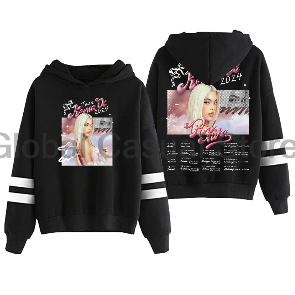 Kenia Os Pink Aura Tour 2024 Hoodie Pocketless Parallel Bars Sleeve Streetwear Women Men Hooded Sweatshirt Fashion Clothes