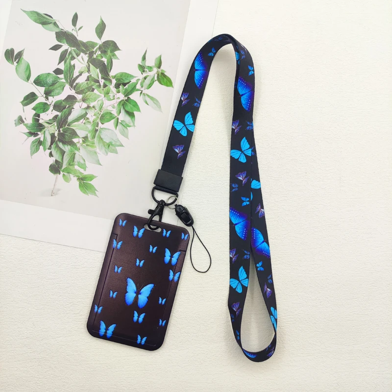 Schmetterling Ausweishalter Lanyards Mädchen Tür Kartenetui Hängendes Seil Ausweishalter Umhängeband Visitenkarte Kleines Geschenk – Detail 7