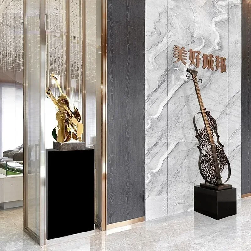 Musical instrument Metal sculpture decoration Villa Hotel home large floor sculpture art installation decoration