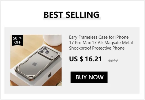 Eary 9-Shaped Phone Case for iPhone 18 17 Pro Max for Magsafe With 90° Lens Holder Stand Metal Frameless Bumper Anti-Drop Shells