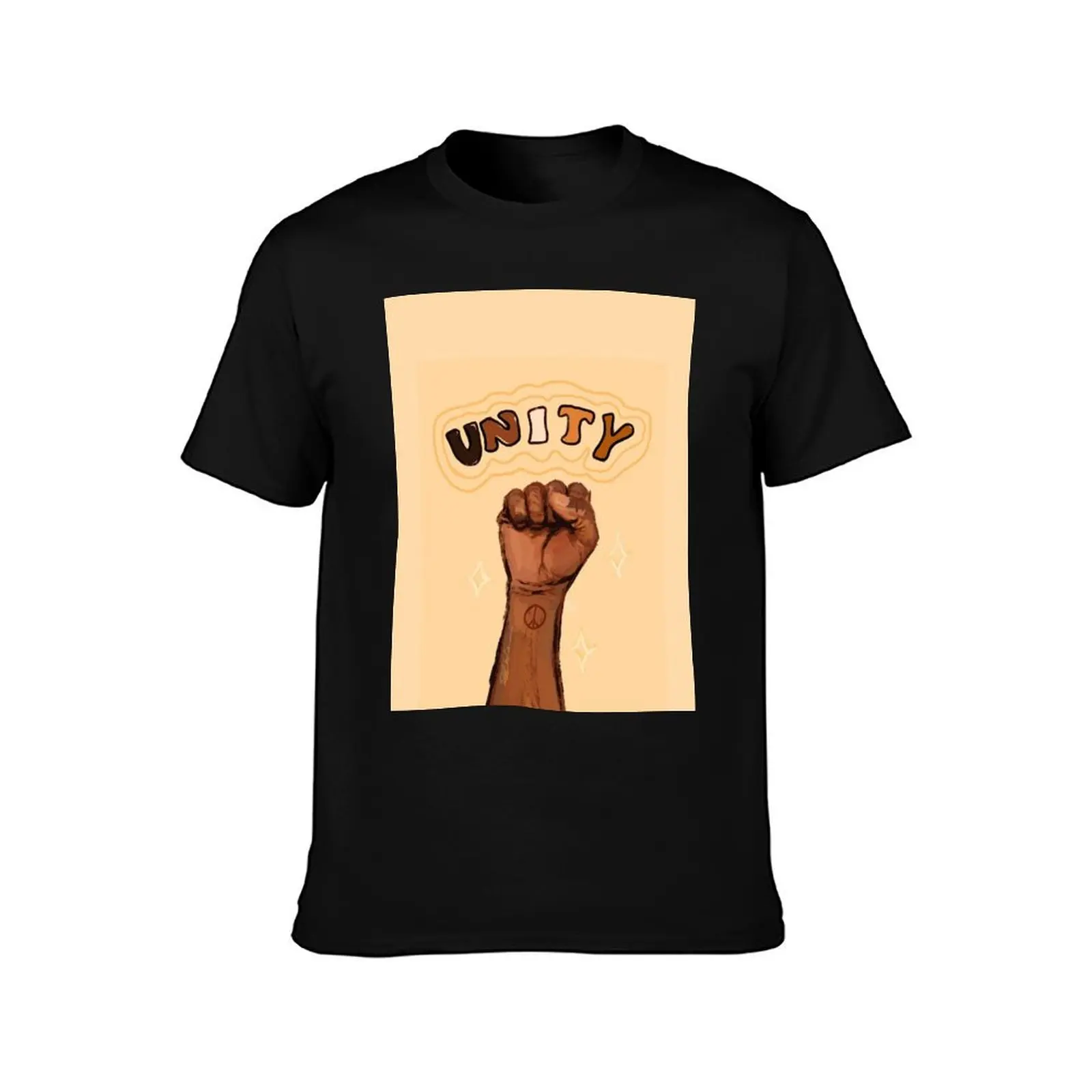 Unity Fist T-Shirt Retro Style Print Casual Top T-Shirt