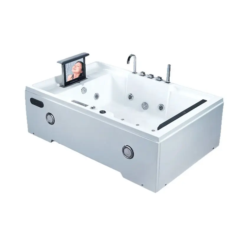 

Square Surf Jacuzzi Acrylic Bath Double Deep Soaking Bath Freestanding