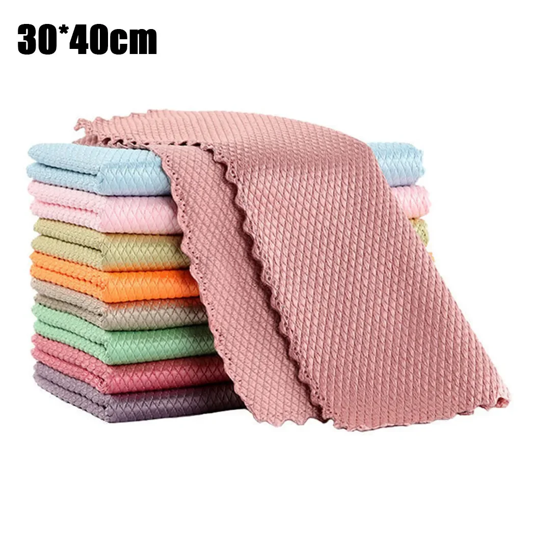 5PCS NanoScale Streak-Free Miracle 30*40cm Cleaning Cloths Reusable And Rewashable Microfiber Cloth Housework Tools