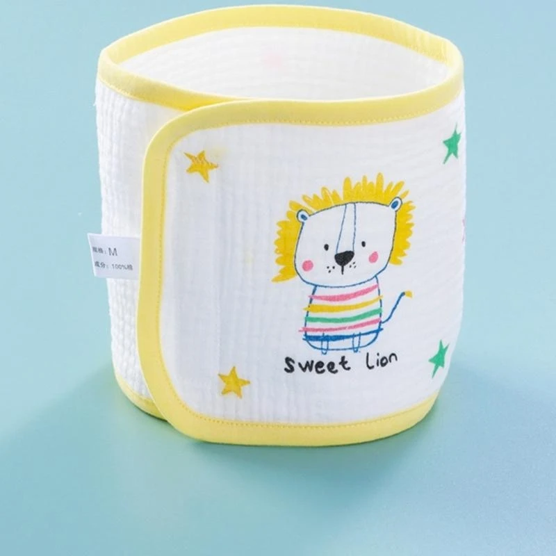 652F Baby Umbilical Cord Belt Cartoon Printed Infant Belly Binder Gender Neutral Adjust-able Belly Protector Band for Newborn