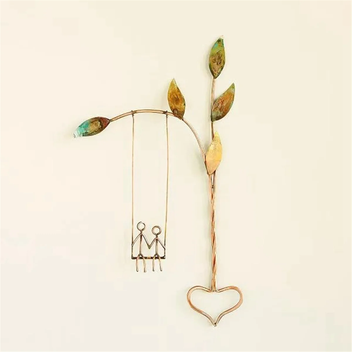 Farmhouse Wall Decor Rustic Iron Art Wall Hanging Decoration Rooted in Love Swing Sculpture Valentines Day Decor B