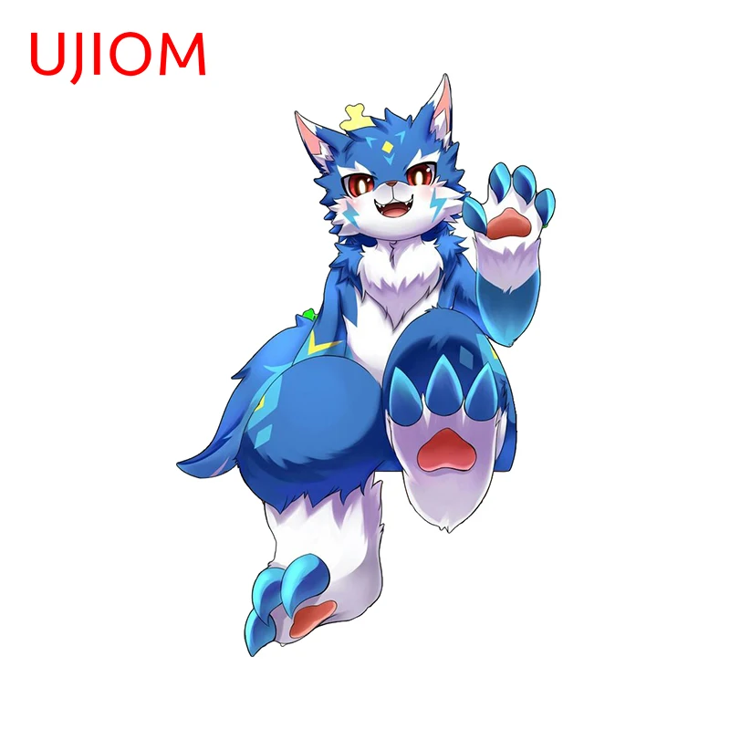 UJIOM 13cm X 8.7cm Cute Furry Wolf Wall Stickers Amazing Creative Kids Room Wallpapers Decals Cartoon Animals Room Decor