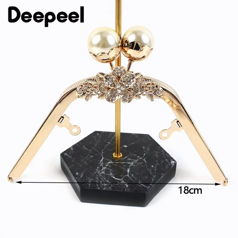 Deepeel 18cm Metal Purse Frame Kiss Clasp Bag Bead Head Handles Handbag Wallet Sewing Brackets Handle DIY Hardware Accessories