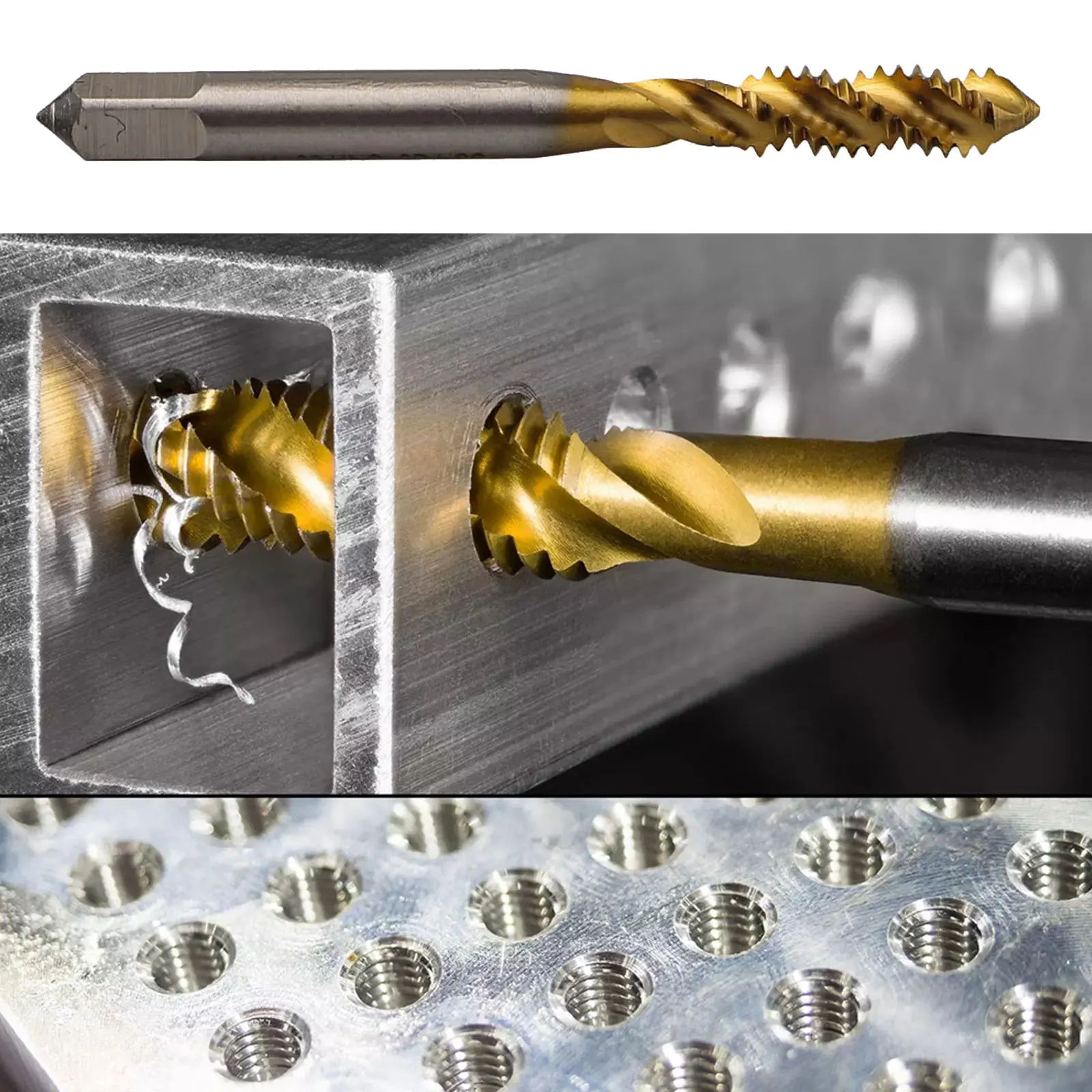 Long Service Life Spiral Flute Thread Tap Right Hand Thread Tap Heat Resistance Spiral Groove Design For General Applications