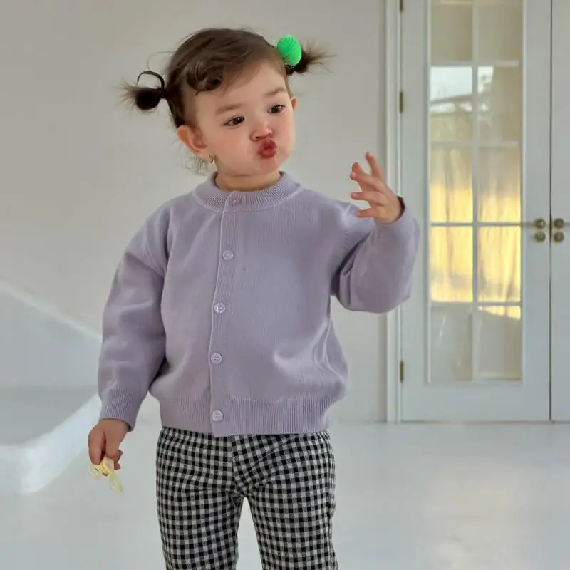 2026 Autumn New Baby Long Sleeve Casual Coat Solid Girls Knitted Cardigan Infant Boys Sweater Coat Toddler Clothes