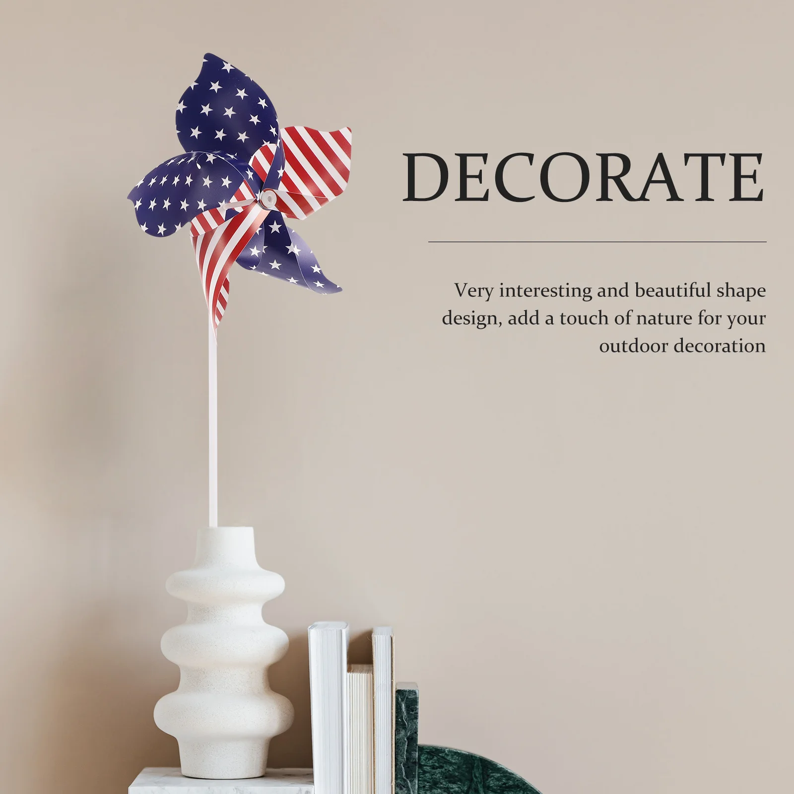 

12pcs Patriotic Wind Spinners Fourth Of July Garden Windmill Decor Star Stripe Pinwheels Yard Lawn Party Adornment