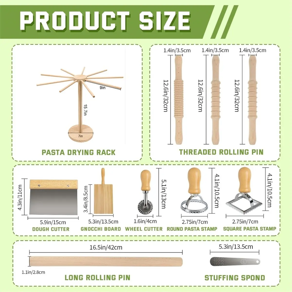

Инструменты для изготовления макаронных изделий, деревянный набор для изготовления макарон с резьбовыми скалками, длинная скалка, вращающаяся сушилка для макарон