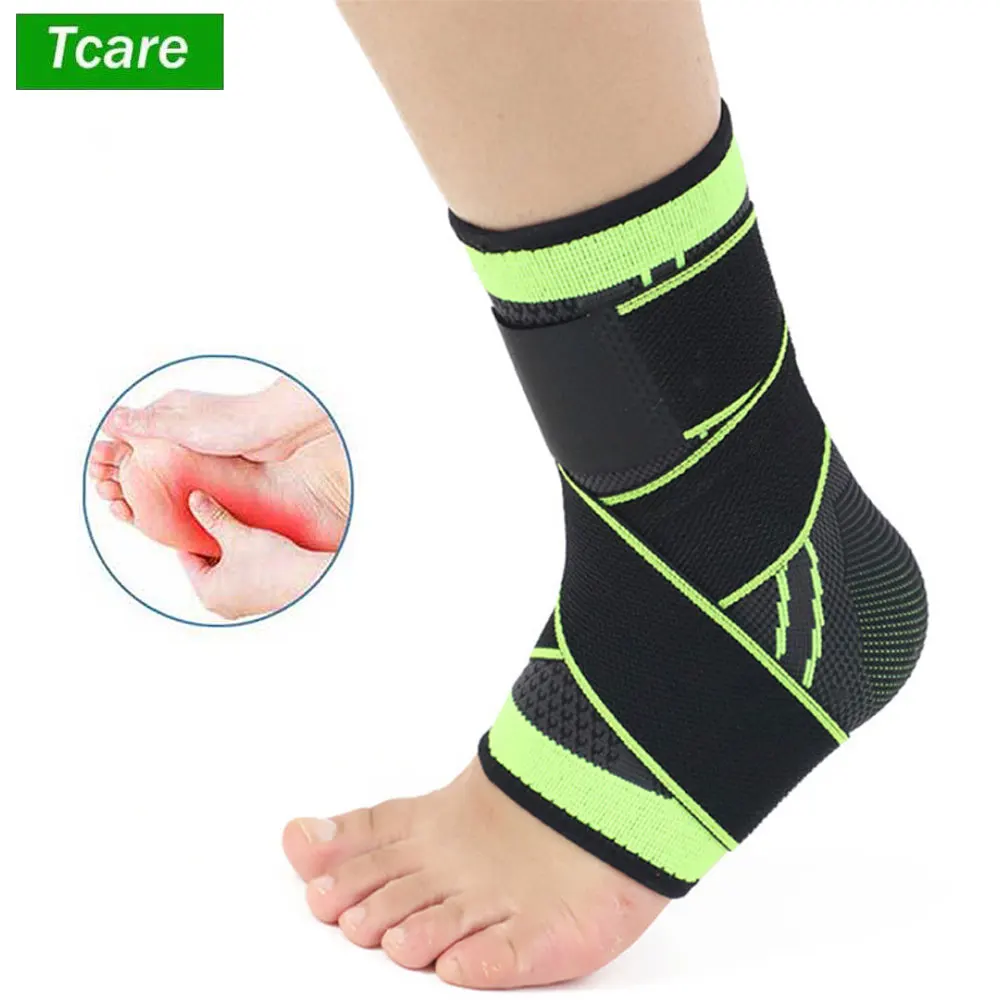 

1 PCS Adjustable Ankle Support Compression Ankle Brace Protector for Running Soccer Basketball Nylon Knitted Bandage Ankle Strap