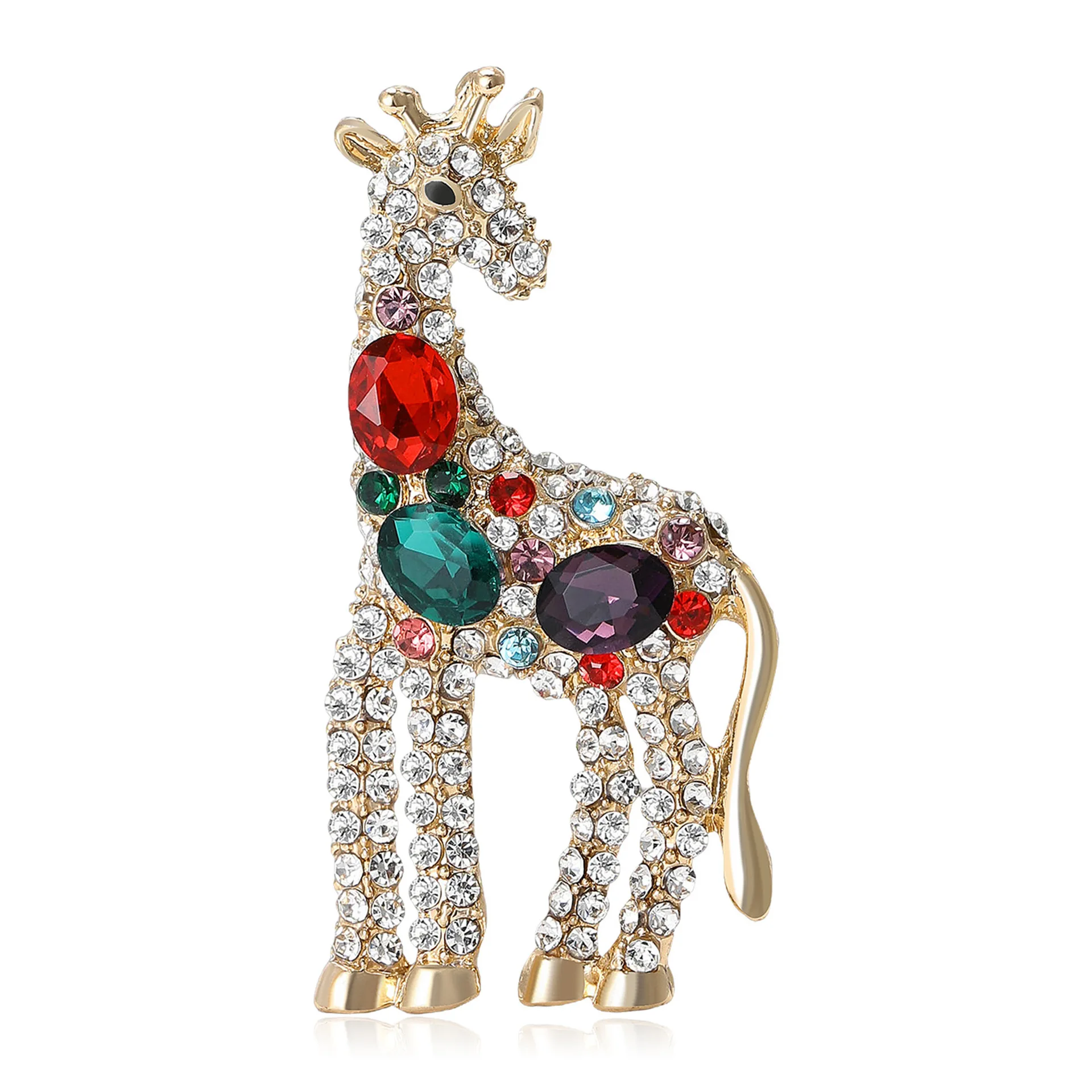 

Fashion Jewelry, Rhinestone, Giraffe Brooch, Women's Gender-neutral Animal Pin, 2-color Office, Party, Friend Gift Decoration