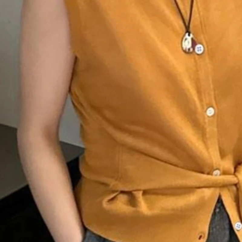 

Korean Style Simple Belt Sleeveless Vest Women 2025 Summer New Slim Camisole Top