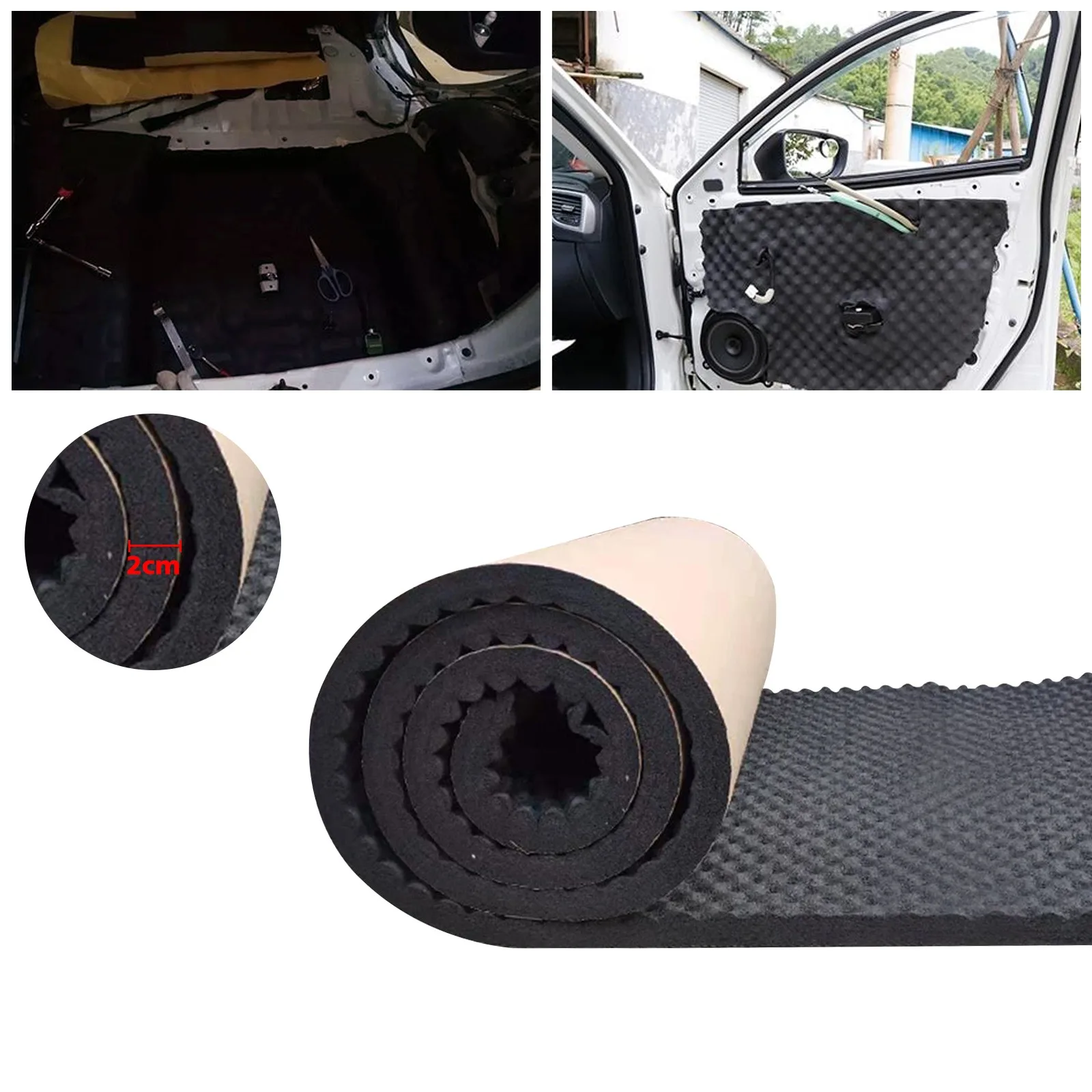 200*50*2cm Car Sound Proofing Deadening for Car Truck Engine Anti-Noise Sound Insulation Cotton Heat proof Soundproofing Foam