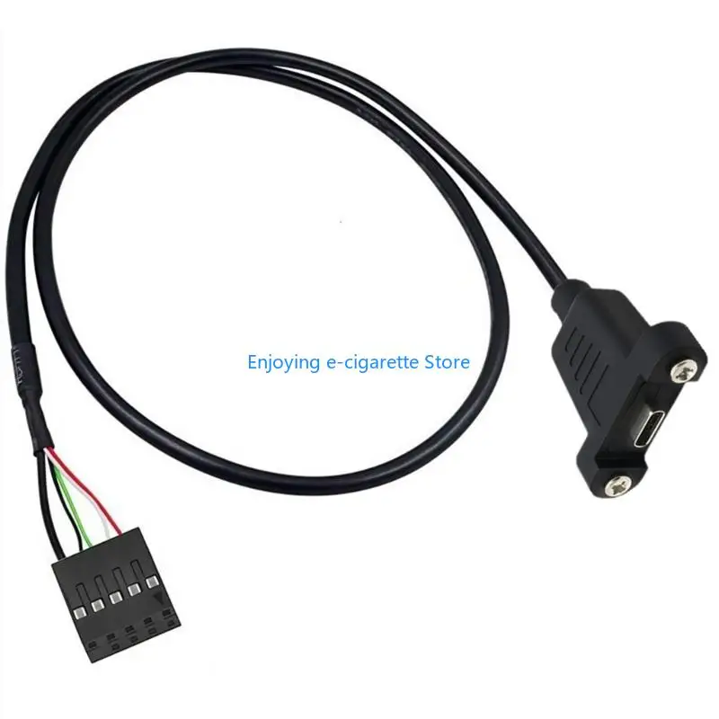 9-Pin USB Header Front Port Cable, 20CM Type C Female Internal Wire for PC USB 2.0 Front Port Wiring Tasks and Use Y4QF